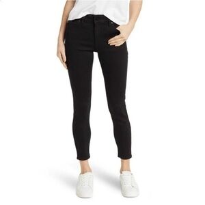 NEW TAHARI Kelly 12P 12 P Black Denim Classic Mid Rise Skinny Jeans Seta Silk